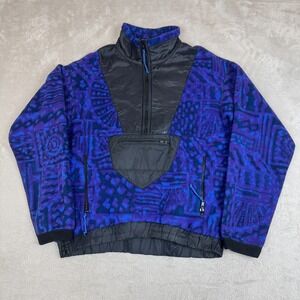 Vintage Rei Jacket Womens Large Blue Preowned‎ Fleece Half Zip Outdoor Retro